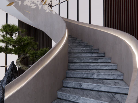 Spiral staircase -B1 3D Model