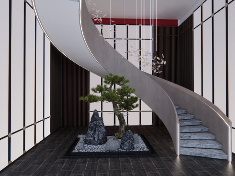 Escada em espiral -B1 Modelo 3D