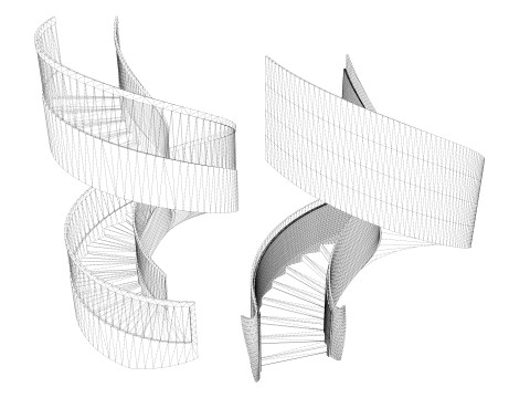 Escada em espiral -B1 Modelo 3D