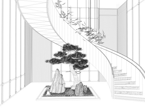 Escada em espiral -B1 Modelo 3D