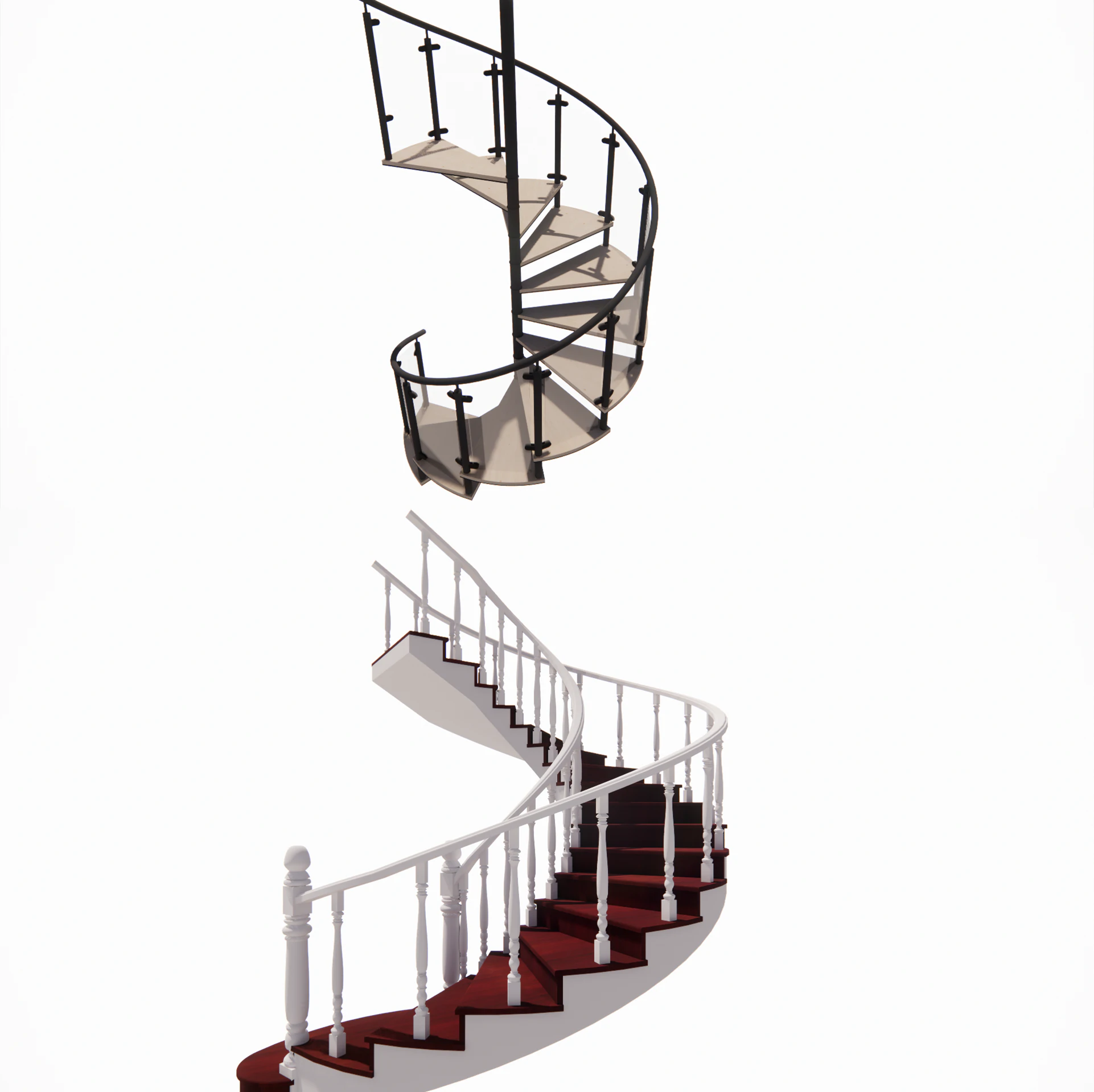 Spiral staircase -B4 3D Model .c4d .max .obj .3ds .fbx .stl .blend