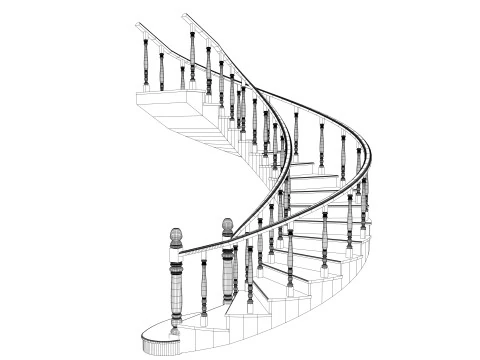 Spiral staircase -B4 3D Model