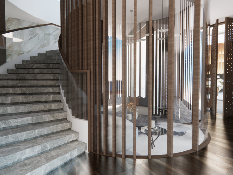 Винтовая лестница -В3 3D Модель