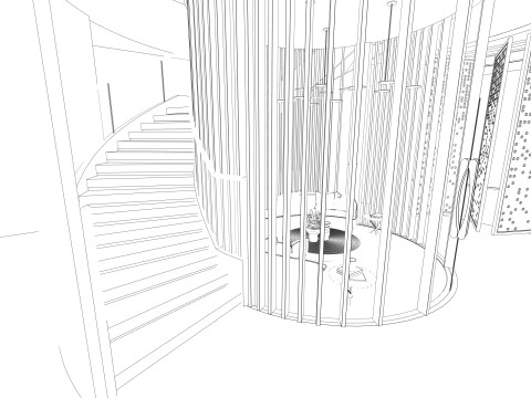 Винтовая лестница -В3 3D Модель