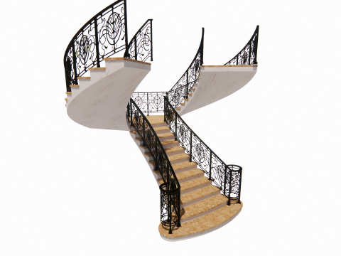 螺旋楼梯-B5 3D 模型
