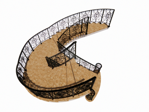 螺旋楼梯-B5 3D 模型