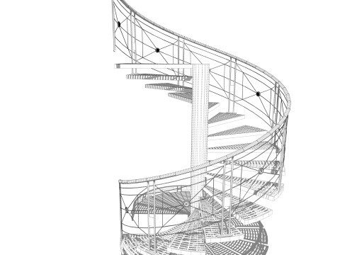 螺旋楼梯-B5 3D 模型