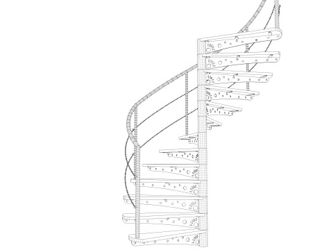 Spiral staircase -B7 3D Model