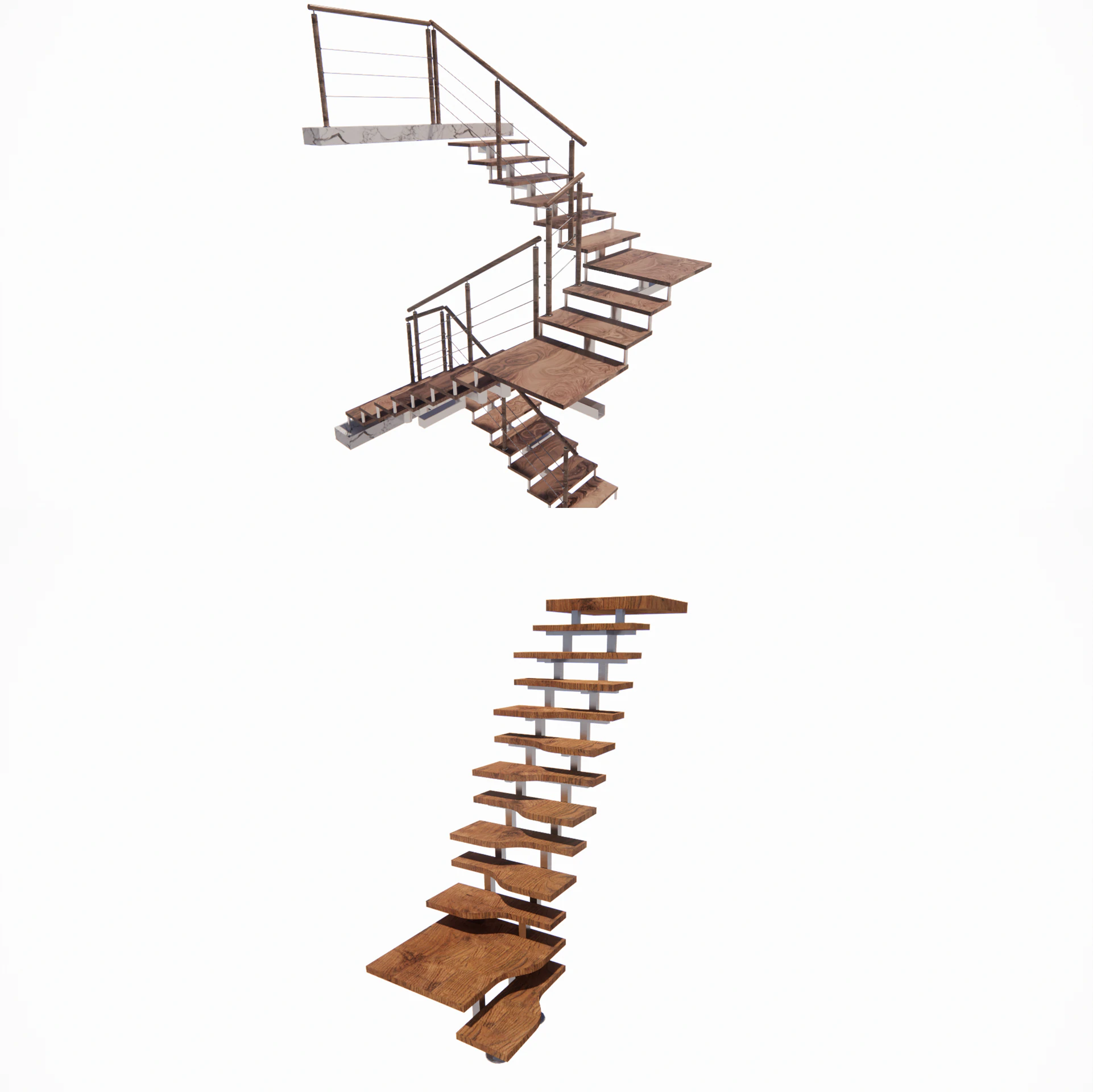 Spiral staircase -B9 3D Model .c4d .max .obj .3ds .fbx .stl .blend 