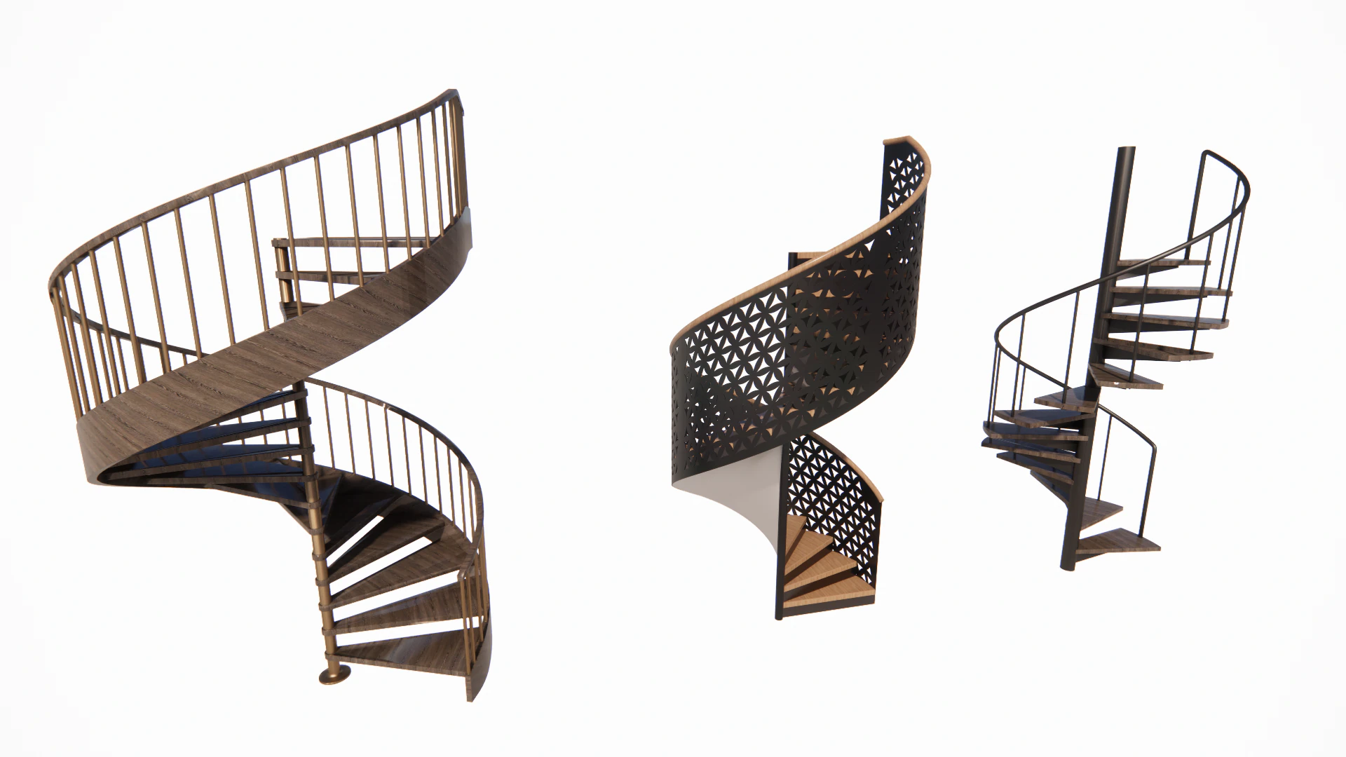 Spiral staircase -B11 3D Model .c4d .max .obj .3ds .fbx .stl .blend 