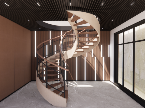 Tangga spiral -B13 Model 3D