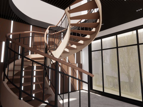 Tangga spiral -B13 Model 3D