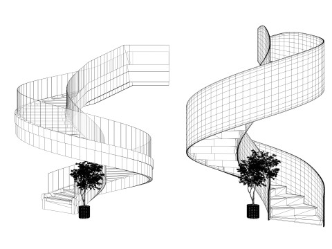 Tangga spiral -B13 Model 3D