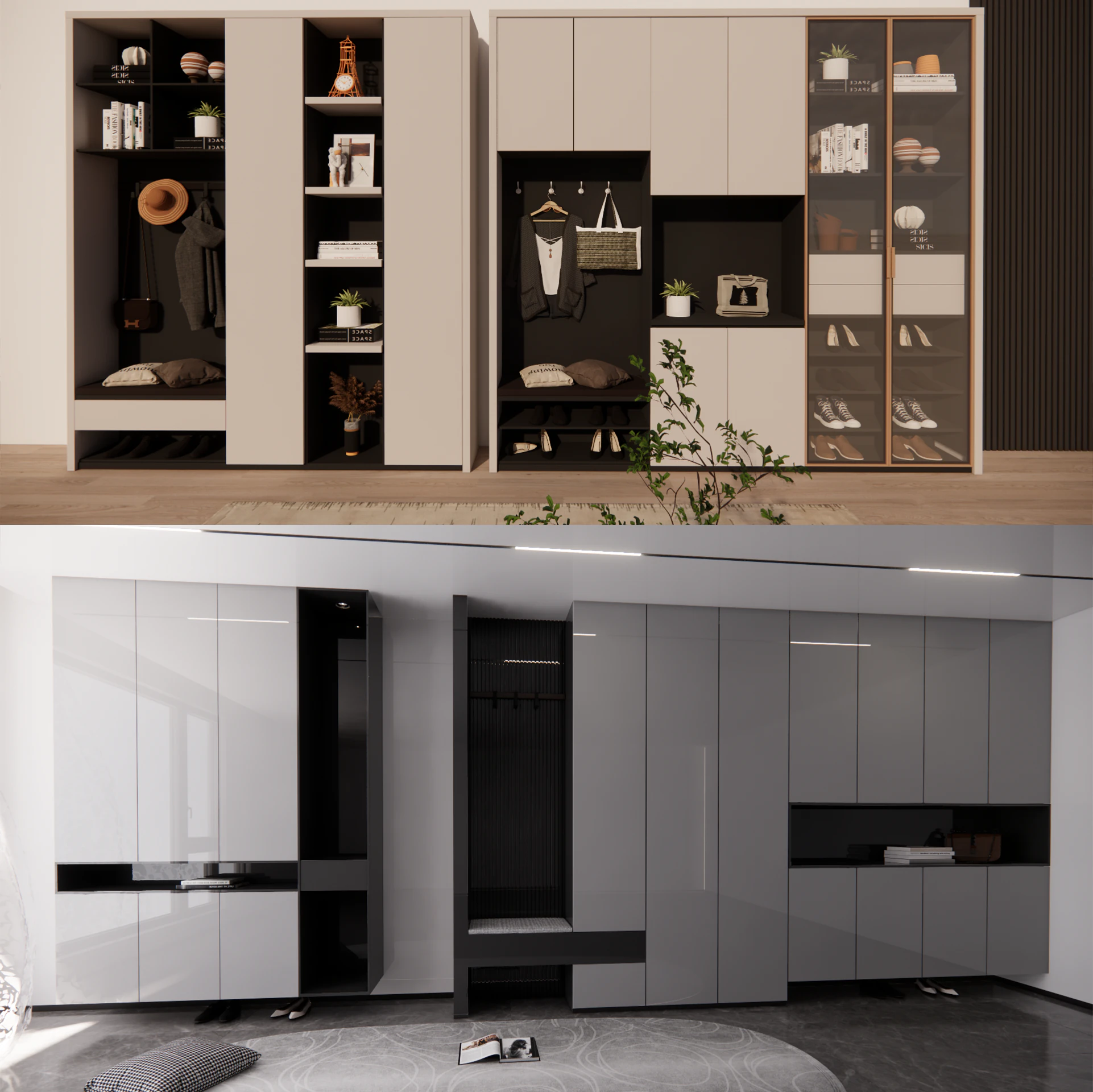 Wardrobe -B1 3D Model .c4d .max .obj .3ds .fbx .stl .blend 