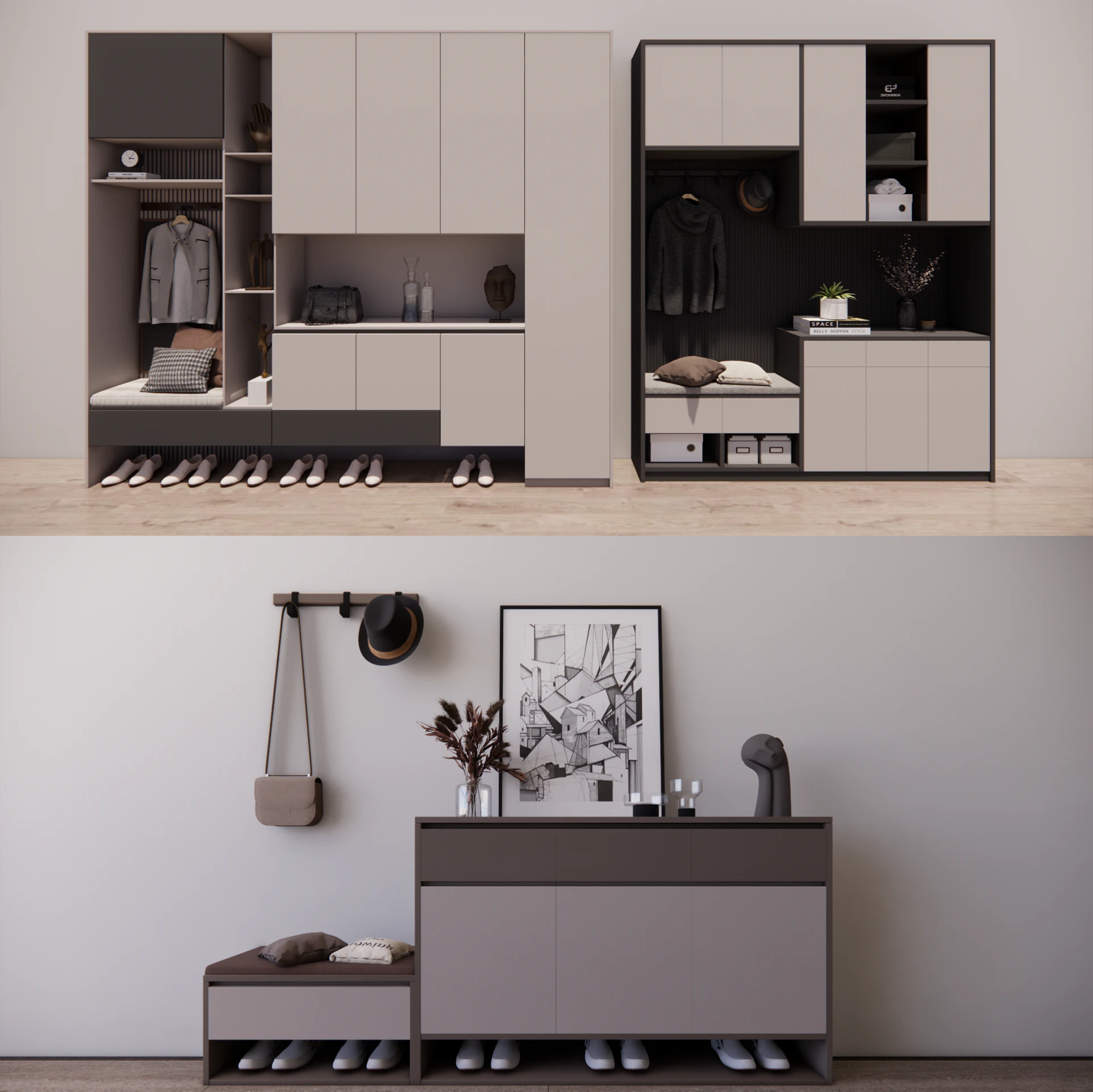 Wardrobe -B3 3D Model .c4d .max .obj .3ds .fbx .stl .blend 