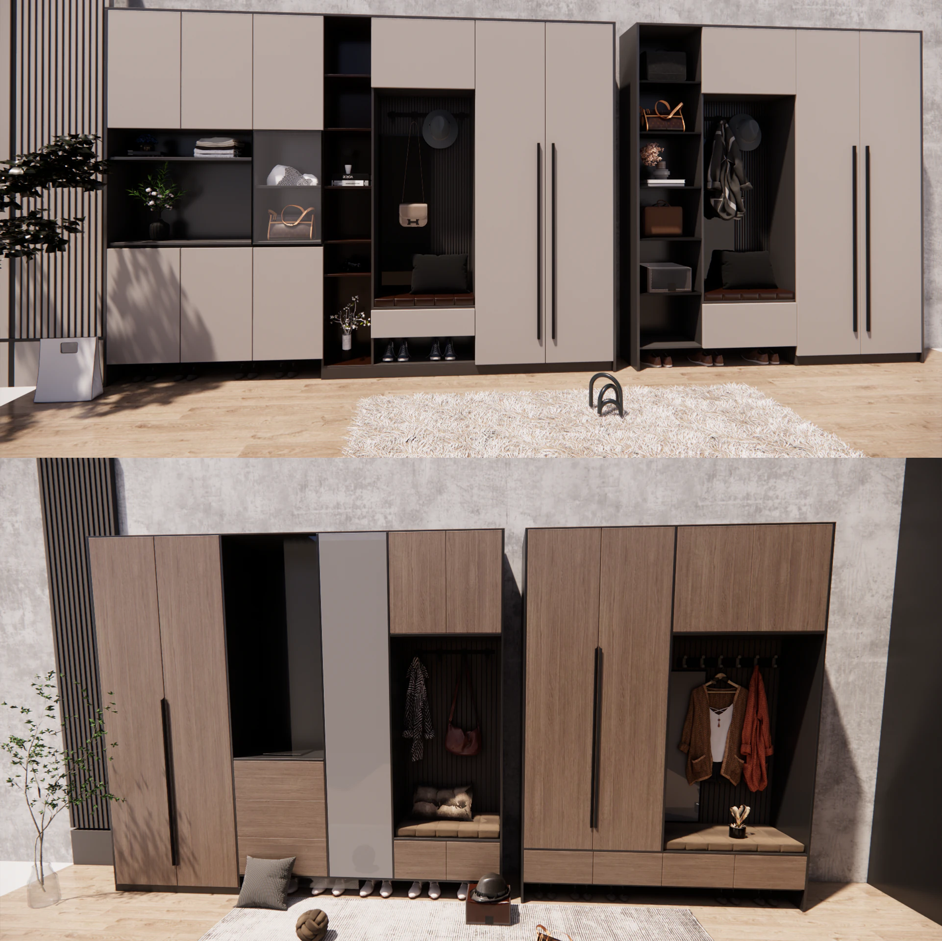 Wardrobe -B18 3D Model .c4d .max .obj .3ds .fbx .stl .blend 
