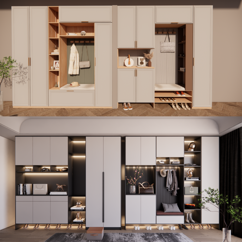 Kleiderschrank -B8 3D Modell .c4d .max .obj .3ds .fbx .stl .blend 
