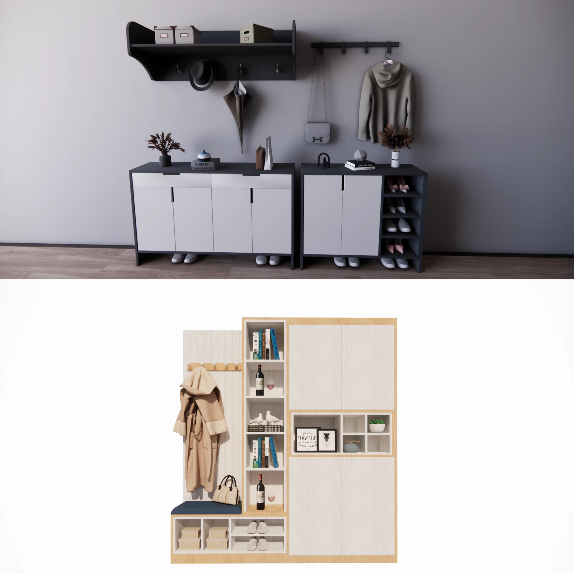 Wardrobe -B10 3D Model .c4d .max .obj .3ds .fbx .stl .blend 
