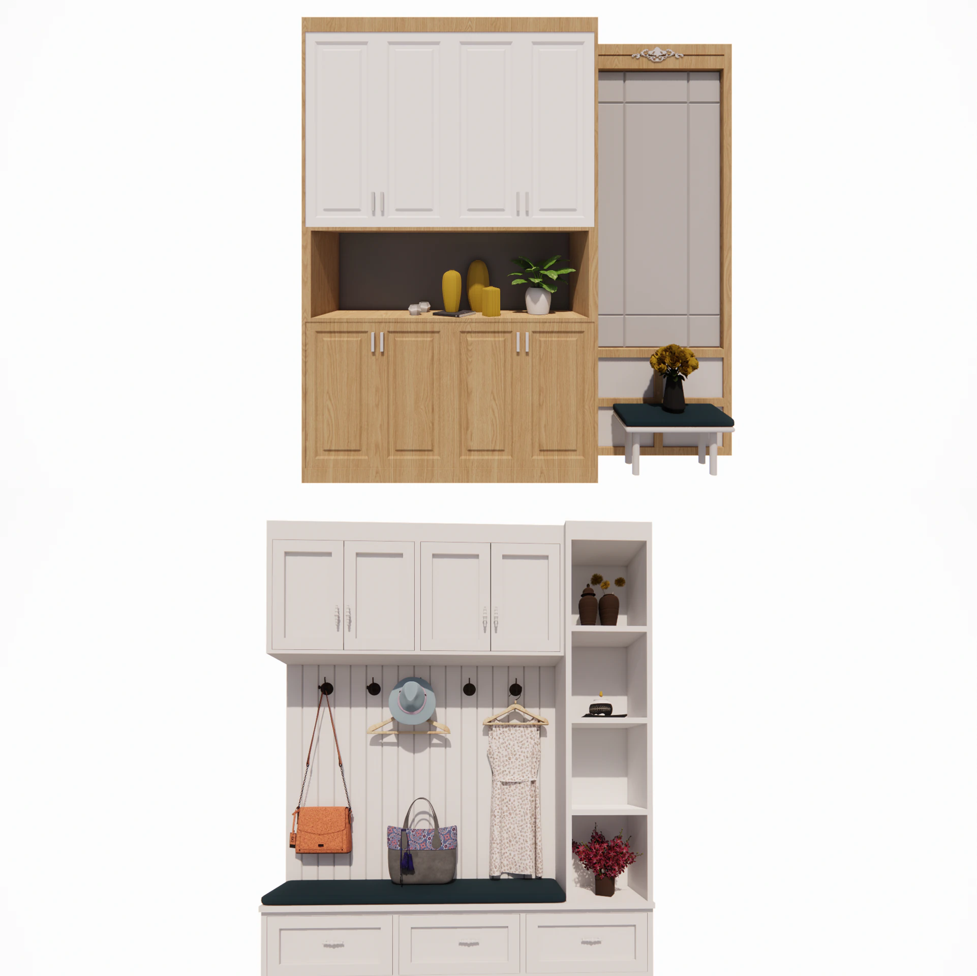 Wardrobe -B13 3D Model .c4d .max .obj .3ds .fbx .stl .blend 