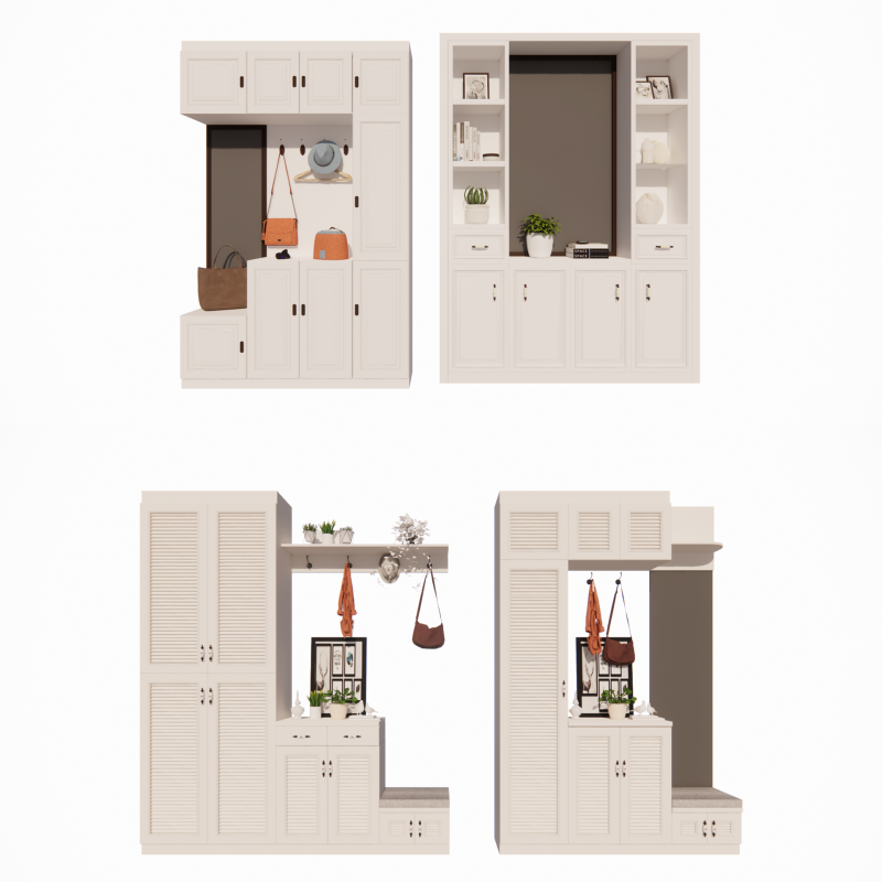 Kleiderschrank -B14 3D Modell .c4d .max .obj .3ds .fbx .stl .blend