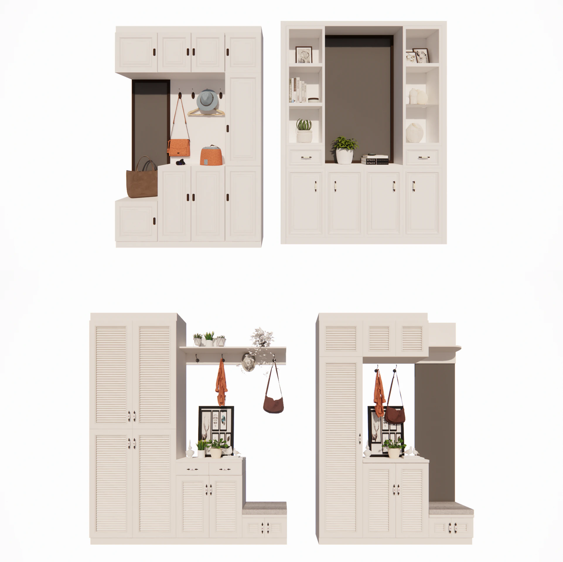 Wardrobe -B14 3D Model .c4d .max .obj .3ds .fbx .stl .blend 