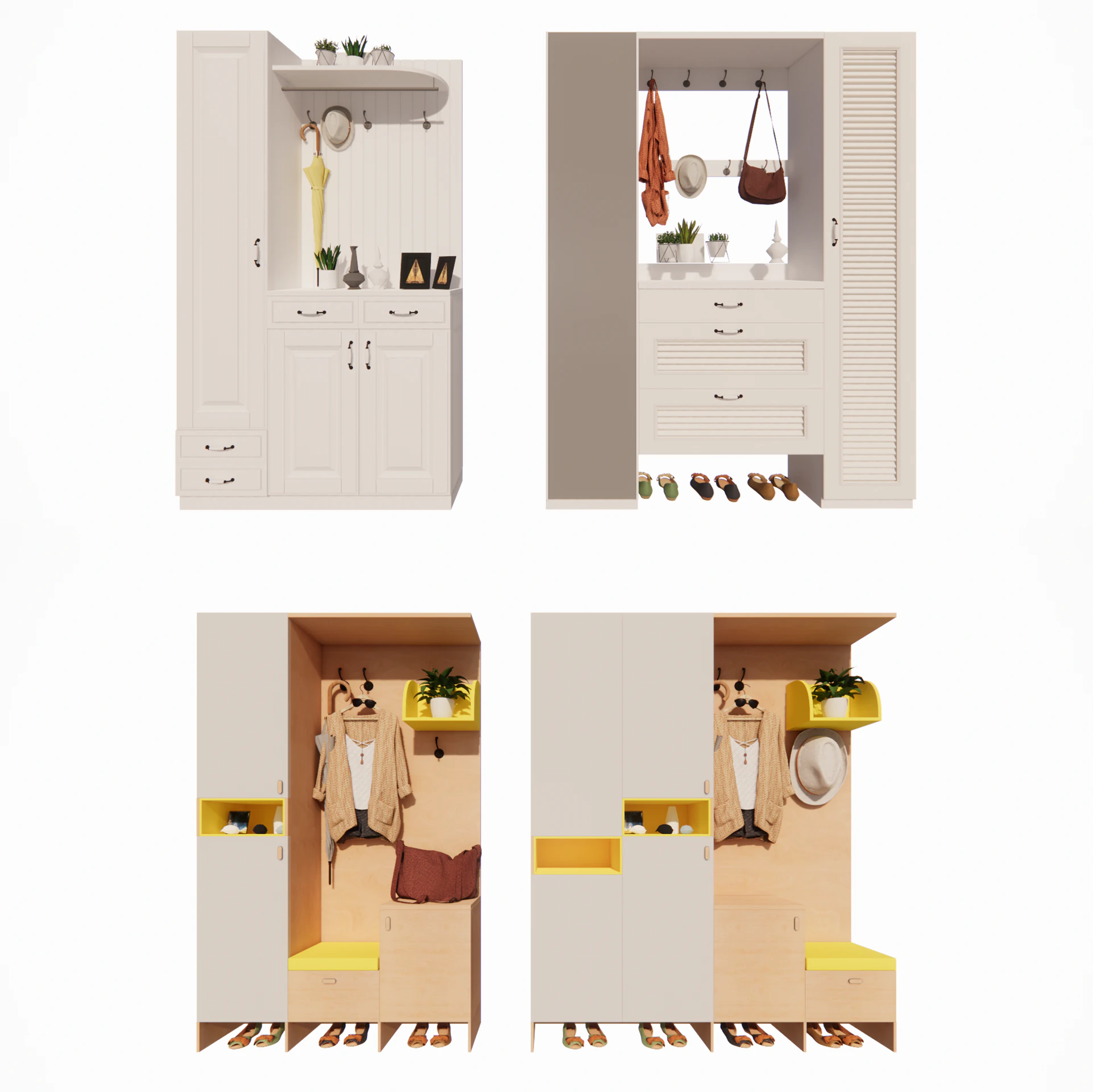 Wardrobe -B16 3D Model .c4d .max .obj .3ds .fbx .stl .blend 