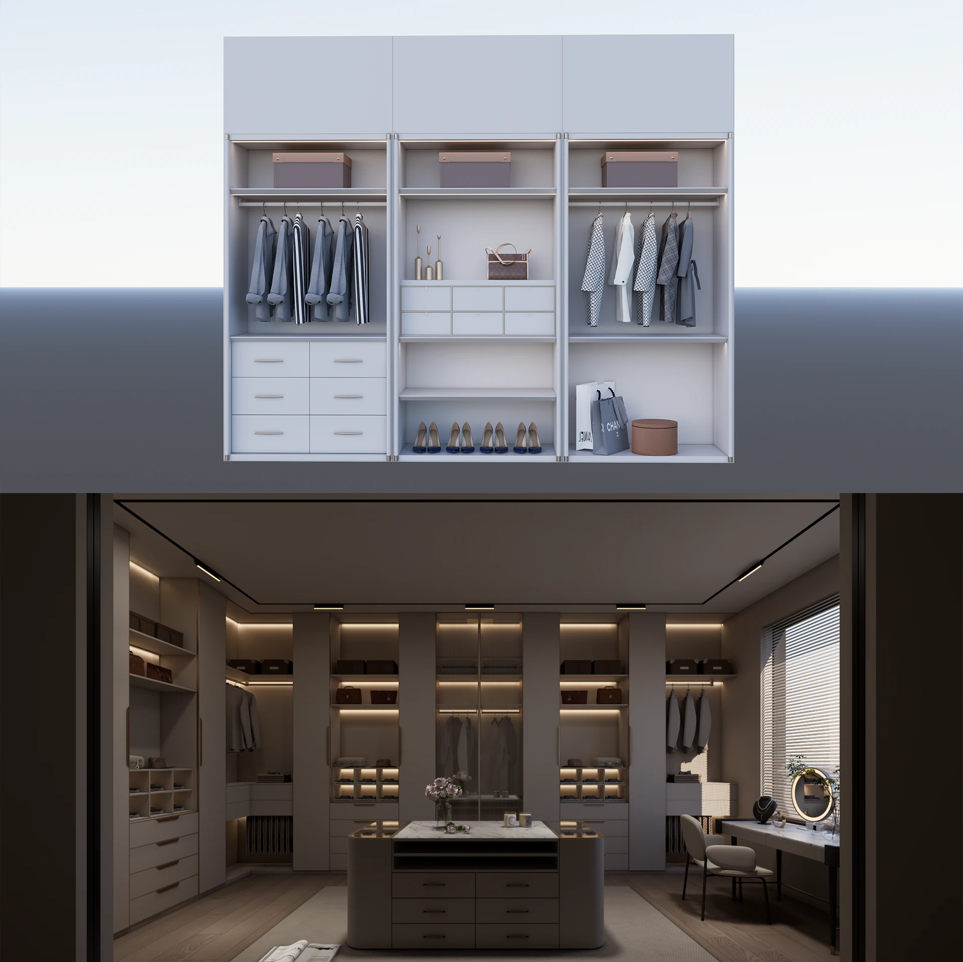Hallway Furniture -B5 3D Model .c4d .max .obj .3ds .fbx .stl .blend 