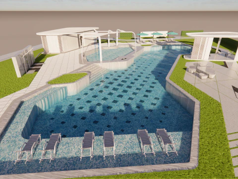 Collection swimming pools -B2 3D Model