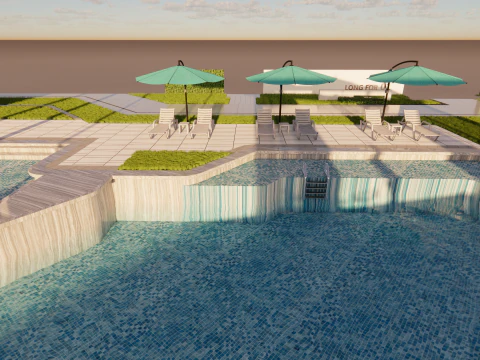 Collection swimming pools -B2 3D Model
