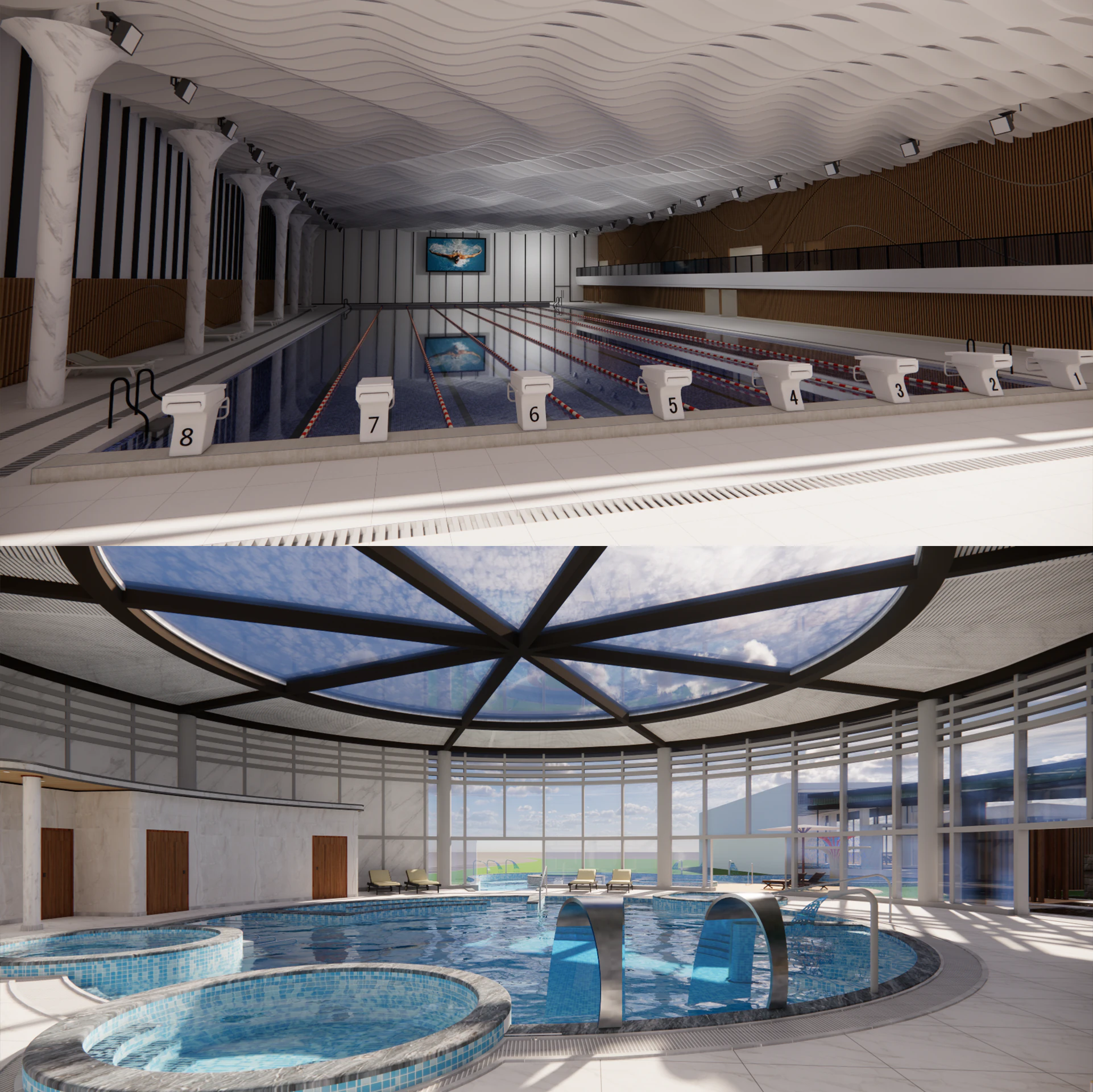 Collection swimming pools -B3 3D Model .c4d .max .obj .3ds .fbx .stl .blend