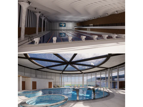 Collection swimming pools -B3 3D Model