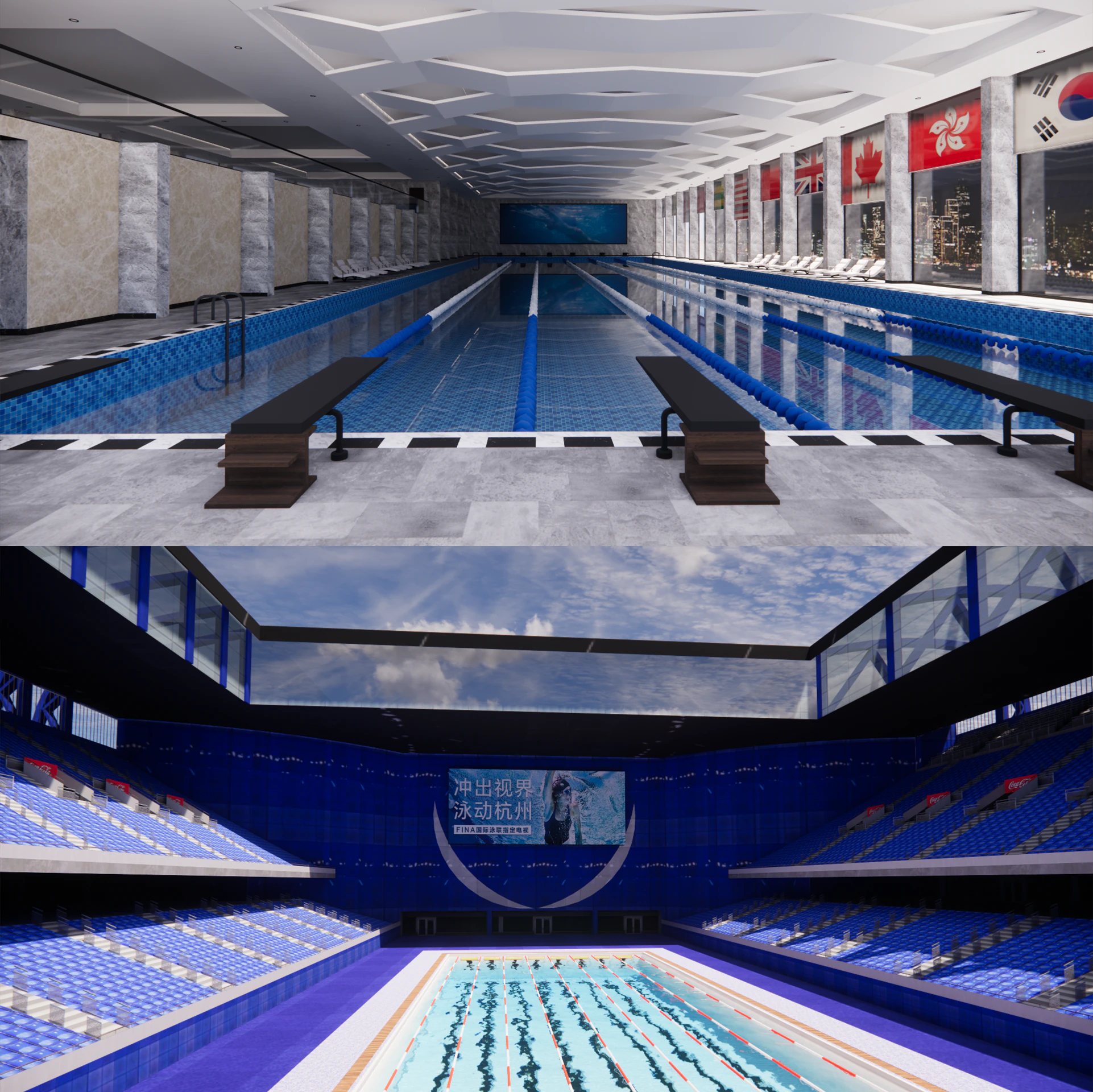 Collection swimming pools -B5 3D Model .c4d .max .obj .3ds .fbx .stl .blend 