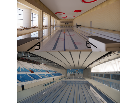 Collection swimming pools -B4 3D Model