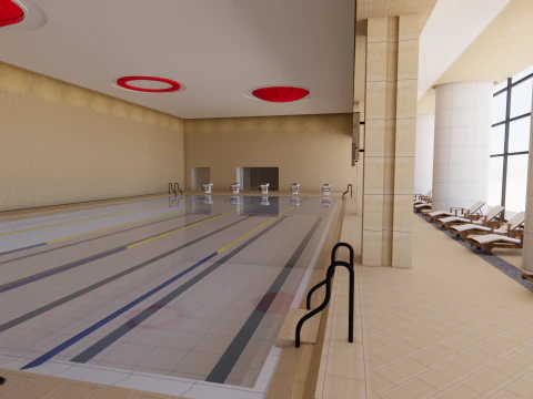 Collection swimming pools -B4 3D Model