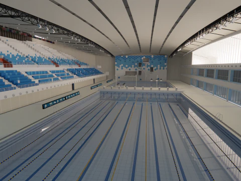 Collection swimming pools -B4 3D Model