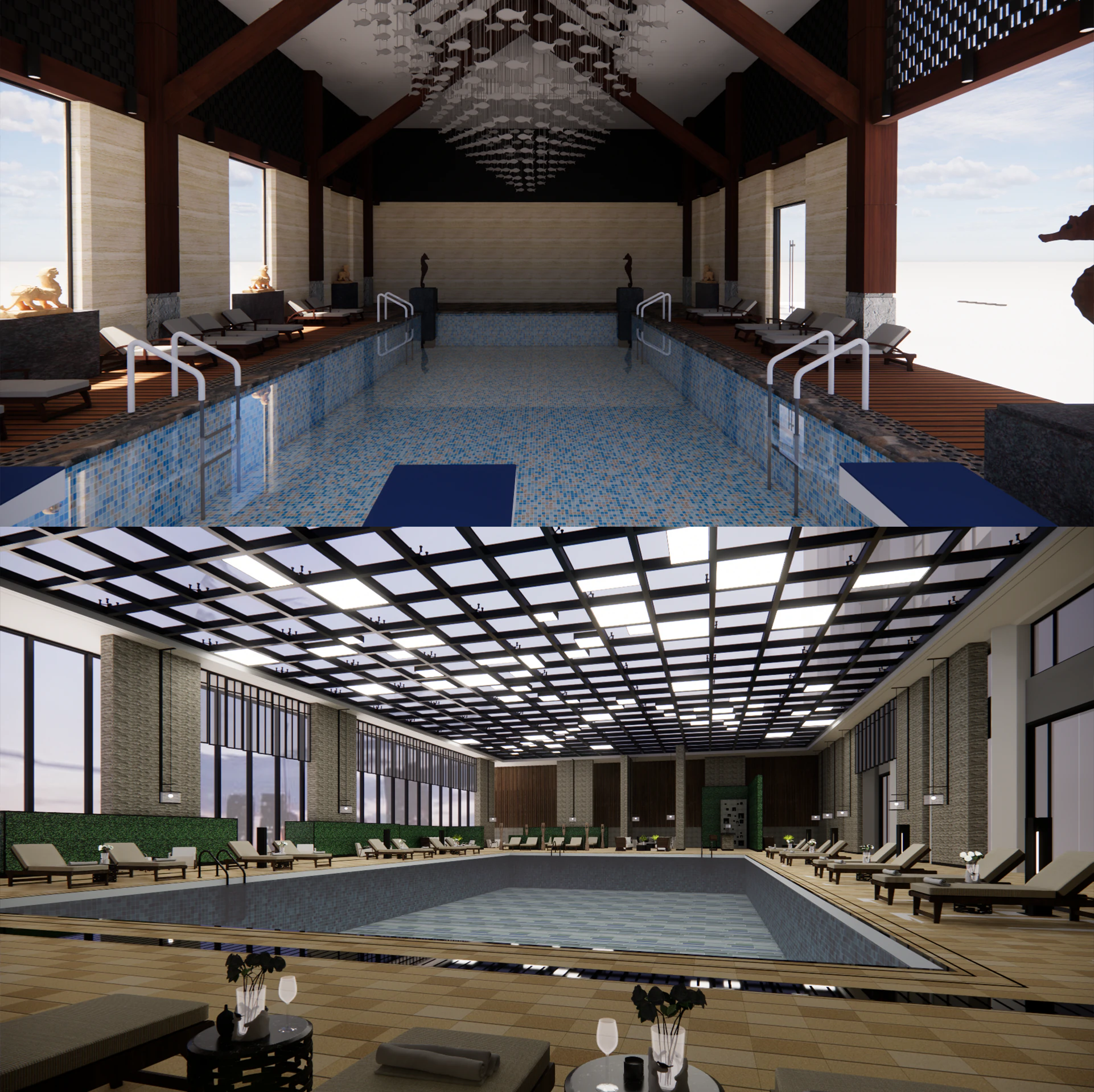 Collection swimming pools -B9 3D Model .c4d .max .obj .3ds .fbx .stl .blend