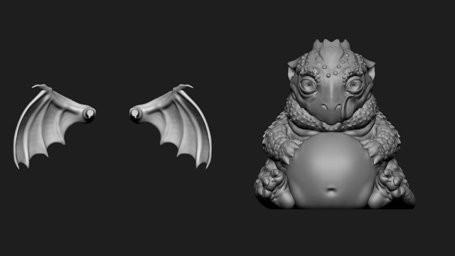 Well fed dragon 3Dプリントモデル .c4d .max .obj .3ds .fbx .stl .blend 