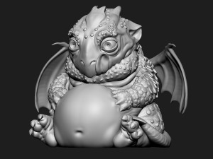 Well fed dragon 3Dプリントモデル