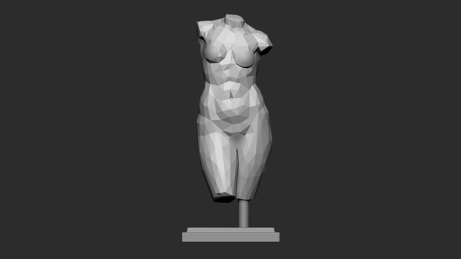 WOman statue low-poly version 3D Print Model .c4d .max .obj .3ds .fbx .stl .blend