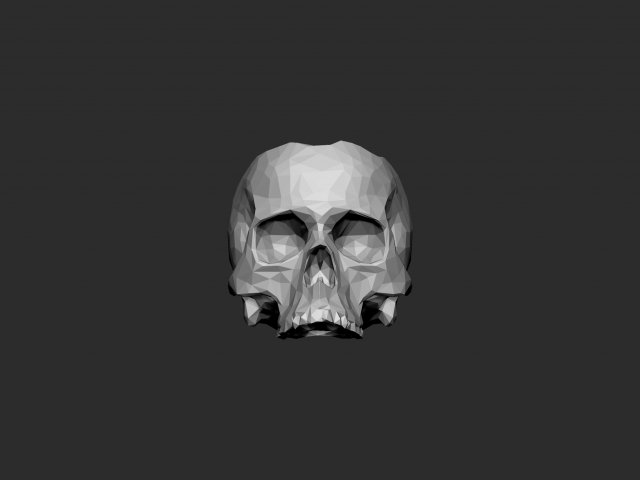 Skull pot low-poly 3D 프린트 모델 .c4d .max .obj .3ds .fbx .stl .blend 