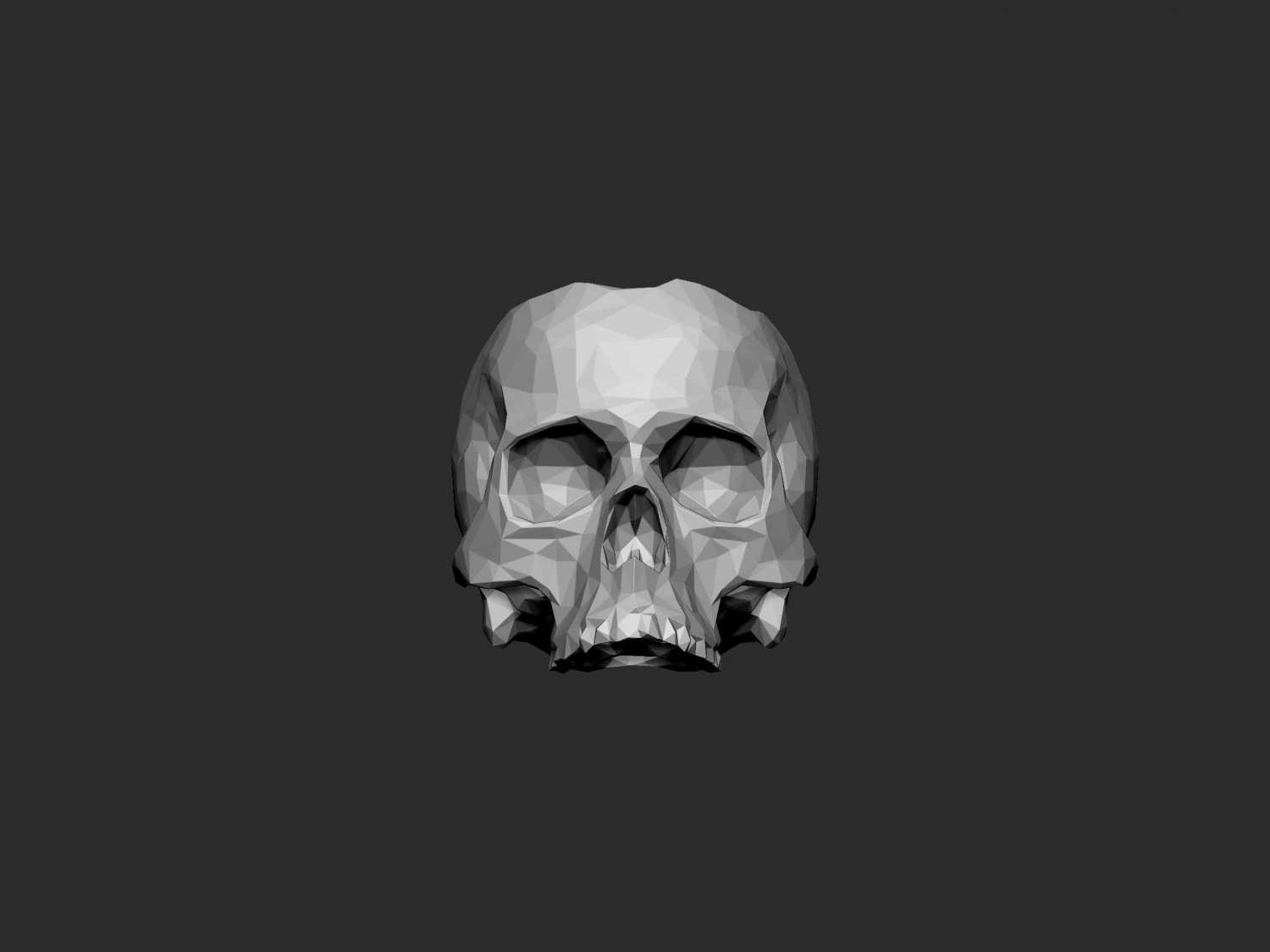 Skull pot low-poly 3D Print Model .c4d .max .obj .3ds .fbx .stl .blend 