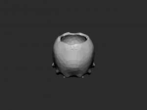 Skull pot low-poly 3D 프린트 모델