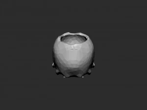 Skull pot low-poly 3D Print Model