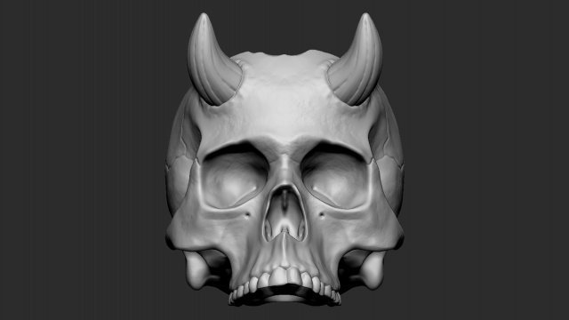 Skull pot with horns 3D Print Model .c4d .max .obj .3ds .fbx .stl .blend 