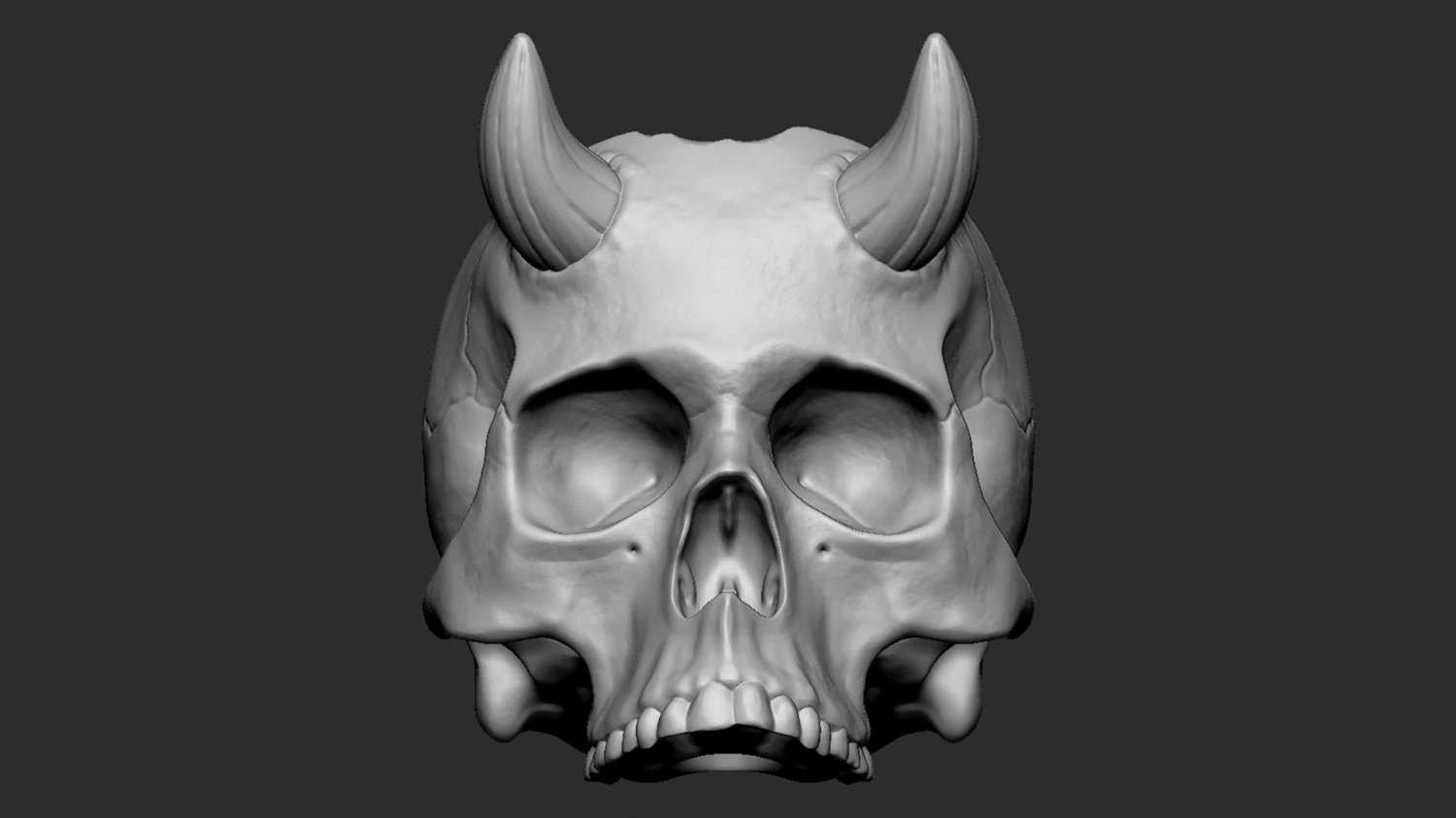Skull pot with horns 3D Print Model .c4d .max .obj .3ds .fbx .stl .blend 