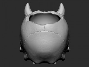 Skull pot with horns 3D Print Model