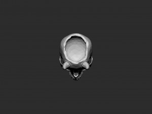 Skull pot with horns low-poly Model Cetak 3D