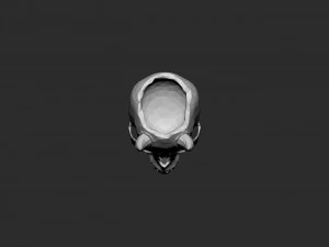 Skull pot with horns low-poly 3D Print Model