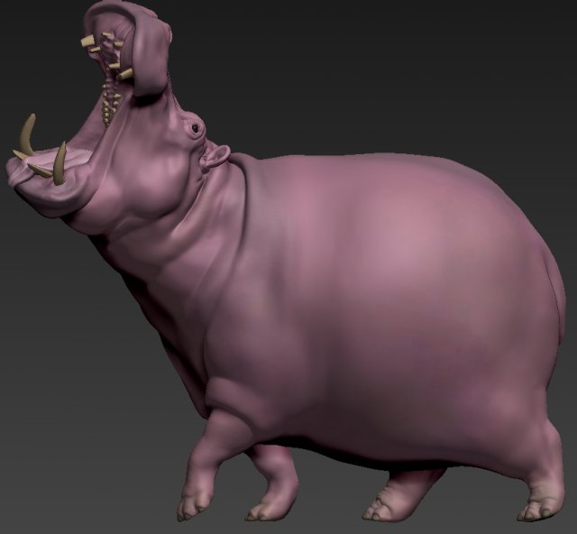 HIPPOPOTAMUS 3D-printmodel .c4d .max .obj .3ds .fbx .stl .blend 