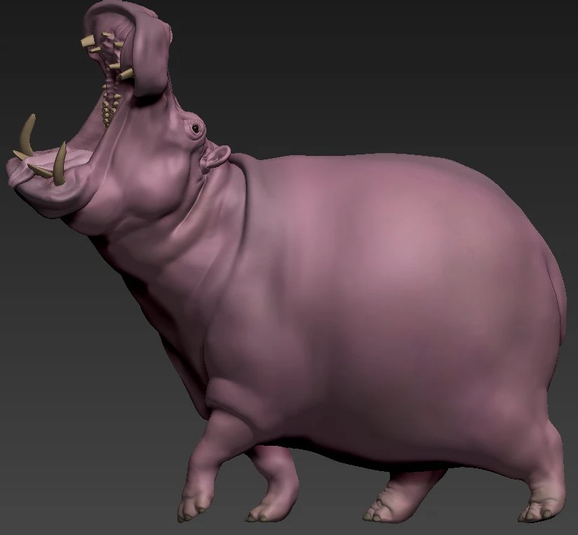HIPPOPOTAMUS 3D Print Model .c4d .max .obj .3ds .fbx .stl .blend 